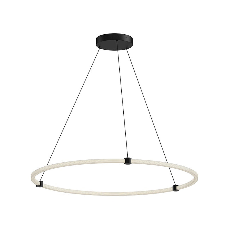 Kuzco Bruni 40in LED Pendant | Black Aluminum and Clear Acrylic with White Silicone | Kitchen Island & Dining Room | 3570lm 3000K | Model PD24748-BK