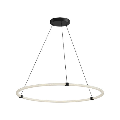Kuzco Bruni 40in LED Pendant | Black Aluminum and Clear Acrylic with White Silicone | Kitchen Island & Dining Room | 3570lm 3000K | Model PD24748-BK