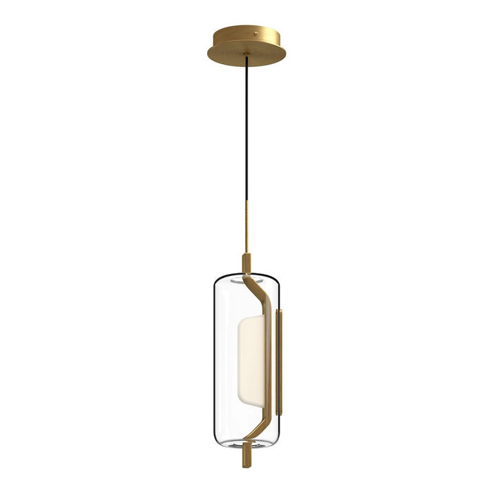 Kuzco Hilo 5"LED Pendant, Brushed Gold/Clear Glass Shade - PD28515-BG-UNV
