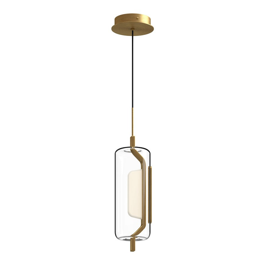 Kuzco Hilo 5"LED Pendant, Brushed Gold/Clear Glass Shade - PD28515-BG-UNV