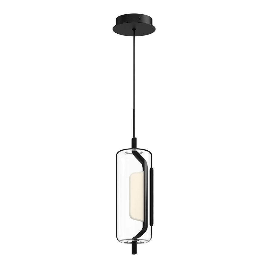 Kuzco Hilo 5"LED Pendant, Black/Clear Glass Shade - PD28515-BK-UNV