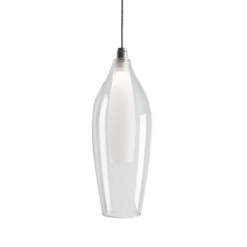 Kuzco Victoria 4in 1-Light LED Pendant | Chrome and Opal Clear Glass | Kitchen Island & Dining Room | 11 x 4 in | Model PD3004