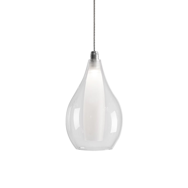 Kuzco Victoria 5in 1-Light LED Pendant | Chrome and Opal Glass | Kitchen Island & Dining Room | 5 x 5 x 8 in | Model PD3005
