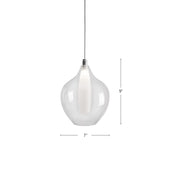 Kuzco Victoria 7in 1-Light LED Pendant | Modern Chrome and Opal Glass | Kitchen Island & Dining Room | 9 x 7 in | Model PD3007