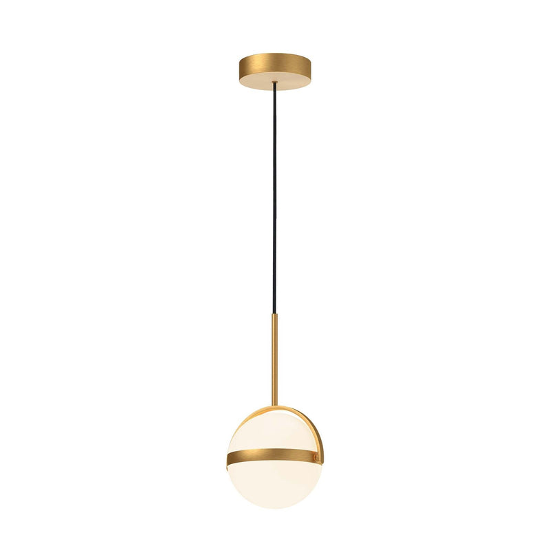 Kuzco Globo 7in 1-Light LED Pendant | Modern Brushed Gold and Frosted Acrylic | Kitchen Island & Dining Room | Model PD301001BG
