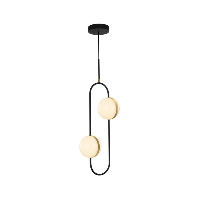 Kuzco Tagliato 2 HeadLED Pendant, Matte Black/Brushed Gold - PD302002MBBG-UNV