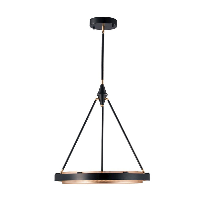 Kuzco Duo 24in LED Pendant | Classic Black Steel and Gold Shimmer Frosted Acrylic | Kitchen Island & Dining Room | 26 x 24 in | Model PD302724CBGS