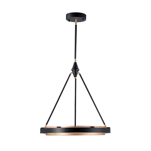 Kuzco Duo 24in LED Pendant | Classic Black Steel and Gold Shimmer Frosted Acrylic | Kitchen Island & Dining Room | 26 x 24 in | Model PD302724CBGS