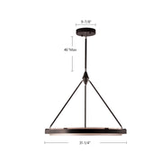 Kuzco Duo 32in LED Pendant | Modern Classic Black and Silver Shimmer Aluminum | Kitchen Island & Dining Room | 31.25 x 26.62 in | Model PD302732CBSS
