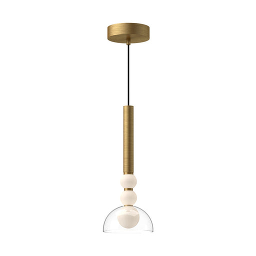 Kuzco Rise 15in 1-Light LED Pendant | Modern Brushed Gold Aluminum and Clear Glass | Kitchen Island & Dining Room | Model PD30502-BG-CL
