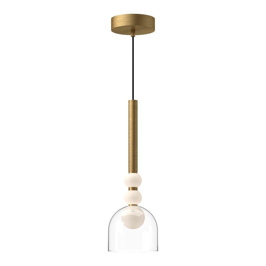 Kuzco Rise 6"LED 17" Pendant, 13W, Brushed Gold/Clear - PD30505-BG-CL-UNV