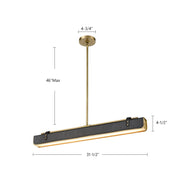Kuzco Valise 31in 1-Light LED Pendant | Vintage Industrial Aged Nickel and Tuxedo Leather with Frosted Acrylic Diffuser | Living | Model PD307931ANTL