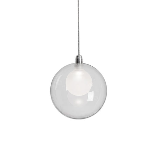 Kuzco Bolla 6in 1-Light Pendant | Modern Chrome Aluminum and Frosted Glass | Kitchen Island & Dining Room | 5.5 x 5.5 x 6 in | Model PD3106