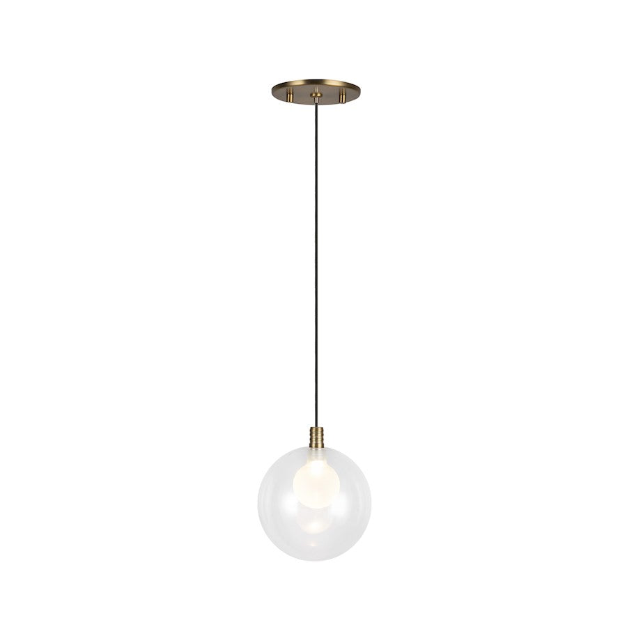 Kuzco Bolla 6" Pendant, Brushed Gold/Clear Glass - PD3106-BG