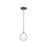 Kuzco Bolla 6" Pendant, Brushed Gold/Clear Glass