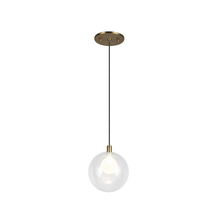 Kuzco Bolla 6" Pendant, Brushed Gold/Clear Glass