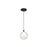 Kuzco Bolla 6" Pendant, Black/Clear Glass