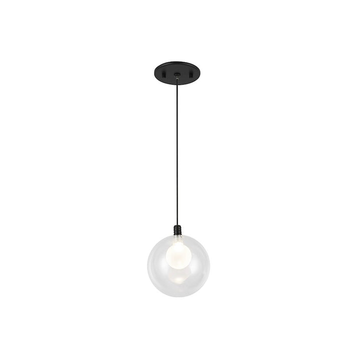 Kuzco Bolla 6" Pendant, Black/Clear Glass