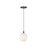 Kuzco Bolla 6" Pendant, Black/Opal Glass/Clear Glass - PD3106-BK-OP