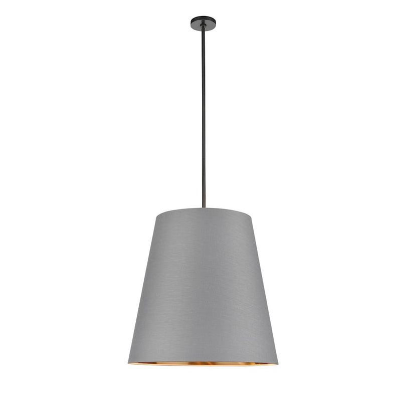 Kuzco Calor 25in 3-Light Pendant | Gray Linen and Gold Parchment with Urban Bronze | Dining Room & Kitchen Island | Model PD311025UBGG