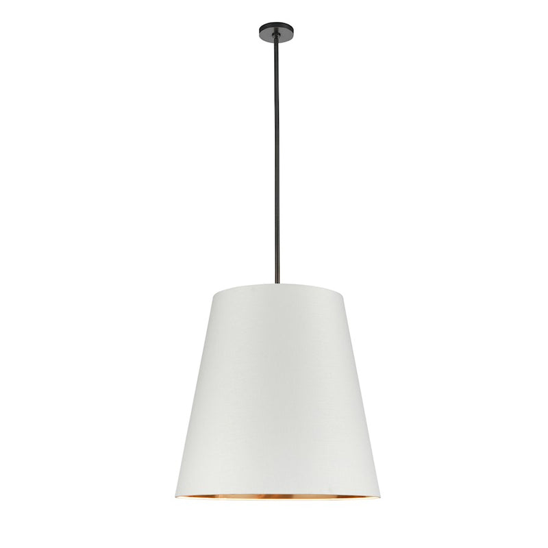Kuzco Calor 25in 3-Light Pendant | Urban Bronze and White Linen with Gold Parchment | Dining Room & Kitchen Island | Model PD311025UBWG