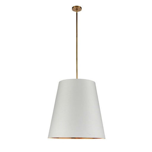 Kuzco Calor 25in 3-Light Pendant | Vintage Brass and White Linen with Gold Parchment | Dining Room & Kitchen Island | Model PD311025VBWG