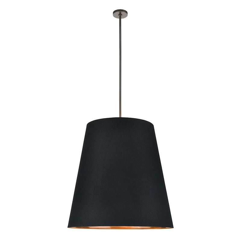 Kuzco Calor 30in 3-Light Pendant | Transitional Black Linen and Gold Parchment with Urban Bronze | Dining Room & Living Room | Model PD311030UBBG
