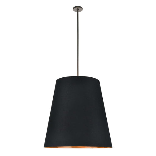 Kuzco Calor 30in 3-Light Pendant | Transitional Black Linen and Gold Parchment with Urban Bronze | Dining Room & Living Room | Model PD311030UBBG