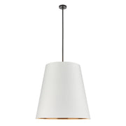 Kuzco Calor 30in 3-Light Pendant | Classic Urban Bronze and White Linen with Gold Parchment Interior | Dining Room & Kitchen | Model PD311030UBWG