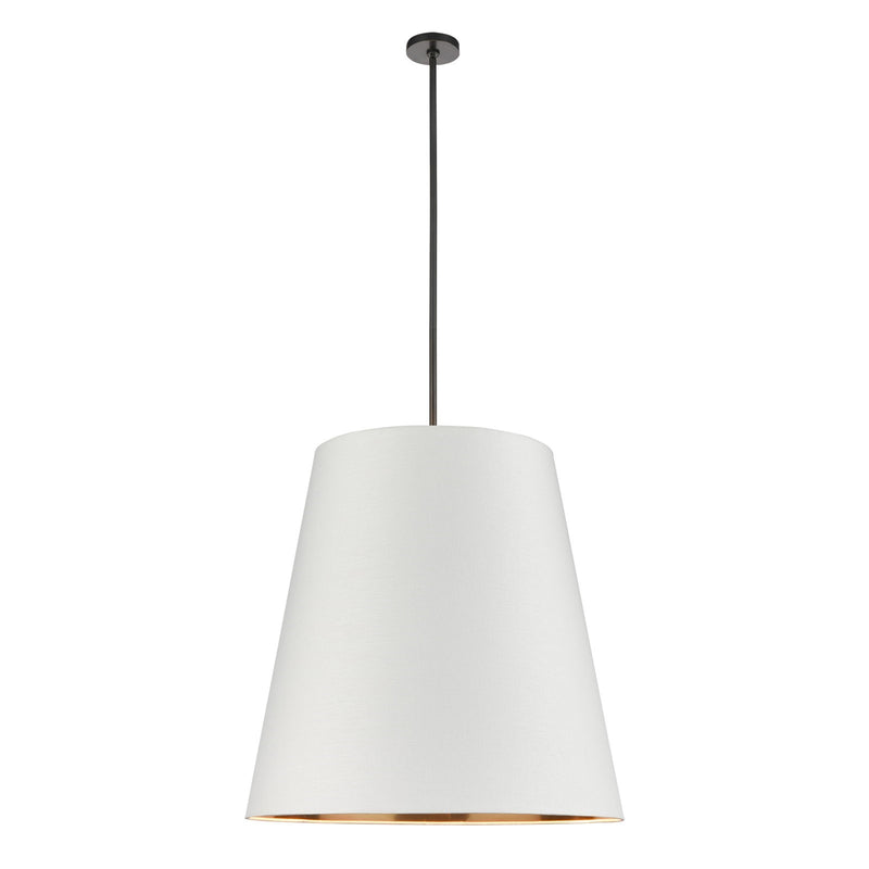 Kuzco Calor 30in 3-Light Pendant | Classic Urban Bronze and White Linen with Gold Parchment Interior | Dining Room & Kitchen | Model PD311030UBWG