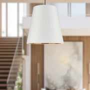 Kuzco Calor 30in 3-Light Pendant | Classic Urban Bronze and White Linen with Gold Parchment Interior | Dining Room & Kitchen | Model PD311030UBWG
