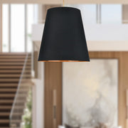 Kuzco Calor 30in 3-Light Pendant | Black Linen and Gold Parchment Vintage Brass | Kitchen Island & Dining Room | 30 x 30 x 30 in | Model PD311030VBBG