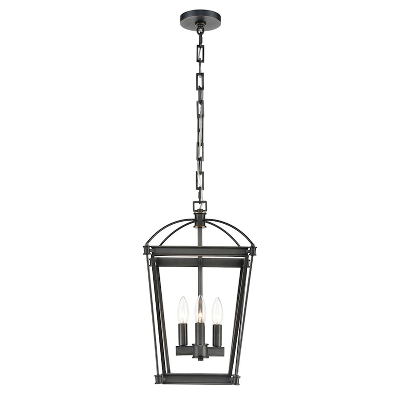 Kuzco Manor 12in 4-Light Pendant | Traditional Urban Bronze and Solid Brass | Dining Room & Foyer | 12 x 12 x 19 in | Model PD312212UB