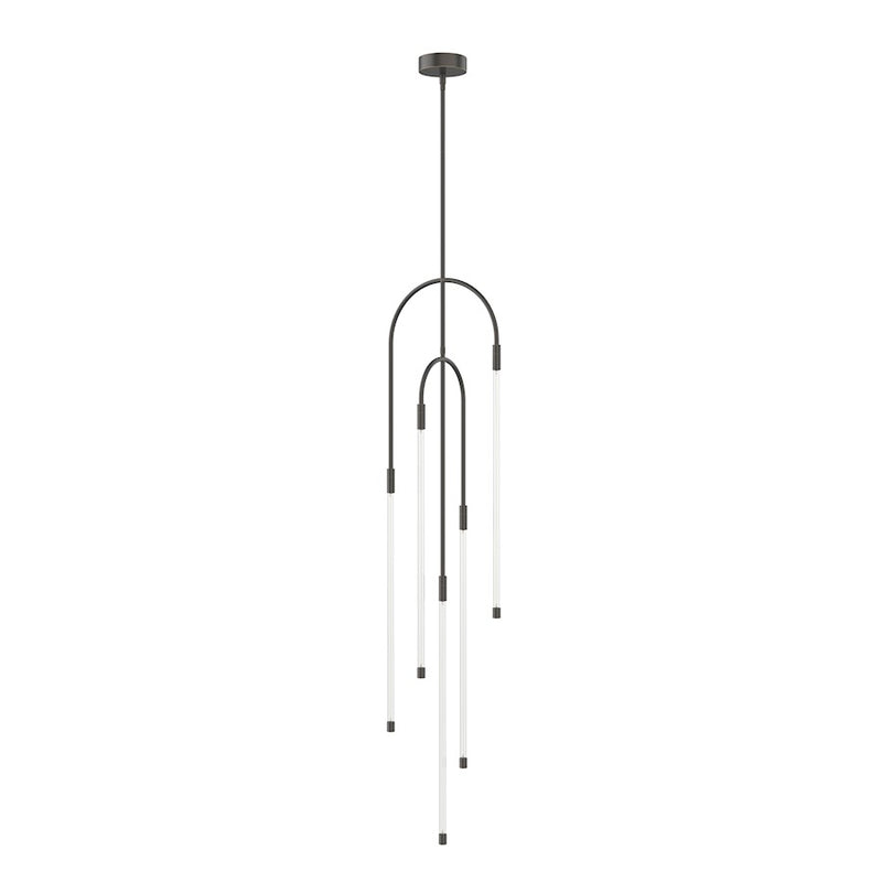 Kuzco Honour 12in 1-Light LED Pendant | Contemporary Urban Bronze and Clear Glass | Dining Room & Entryway | 12.88 x 0.88 x 56 in | Model PD317005UB
