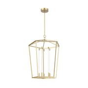 Kuzco Delphine 25in 1-Light LED Pendant | Traditional Natural Brass and Clear Glass | Dining Room & Kitchen Island | 4410lm 2700K | Model PD317129NB