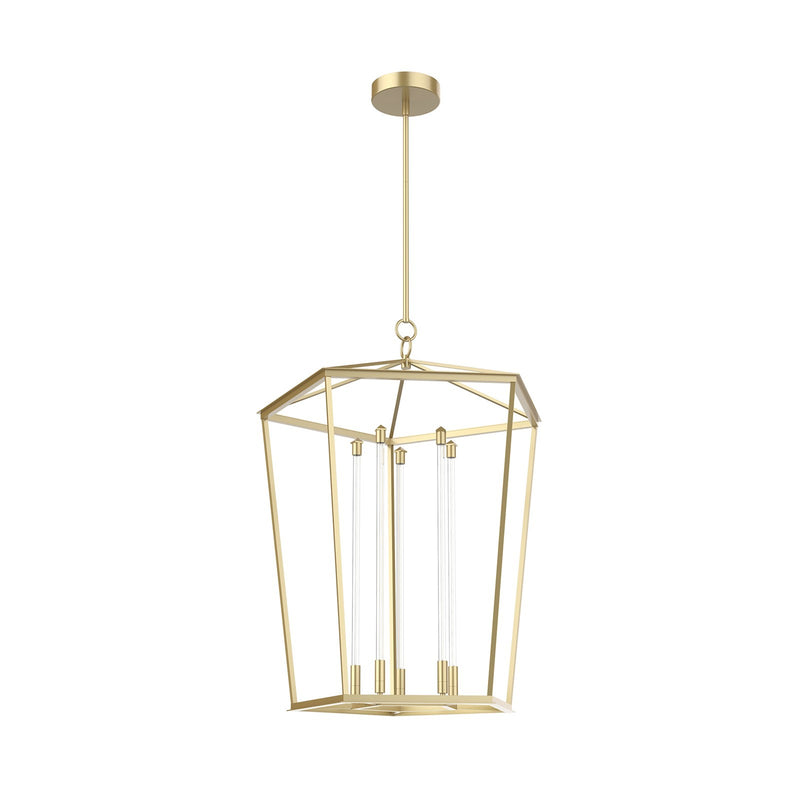 Kuzco Delphine 25in 1-Light LED Pendant | Traditional Natural Brass and Clear Glass | Dining Room & Kitchen Island | 4410lm 2700K | Model PD317129NB