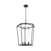 Kuzco Delphine 29in 1-Light LED Pendant | Birdcage Urban Bronze and Clear Glass | Living Room & Dining Room | 32.88 x 25.25 in | Model PD317129UB