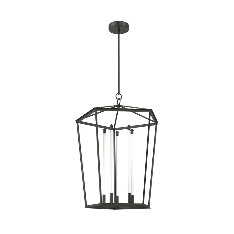 Kuzco Delphine 29in 1-Light LED Pendant | Birdcage Urban Bronze and Clear Glass | Living Room & Dining Room | 32.88 x 25.25 in | Model PD317129UB