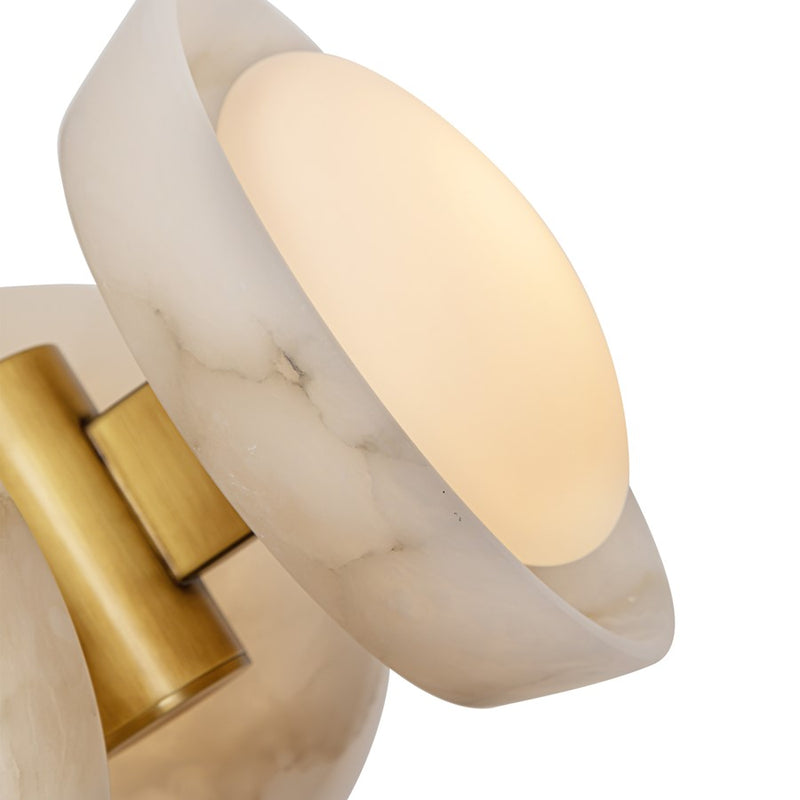 Kuzco Alonso 13"LED Pendant, Brass/Alabaster/Alabaster Shade