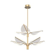 Kuzco Flora 31in 8-Head LED Pendant | Art Deco Natural Brass and Clear Acrylic | Dining Room & Living Room | 31 x 31 x 17.5 in | Model PD321132NB