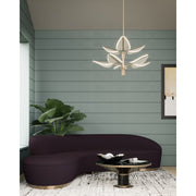Kuzco Flora 31in 8-Head LED Pendant | Art Deco Natural Brass and Clear Acrylic | Dining Room & Living Room | 31 x 31 x 17.5 in | Model PD321132NB