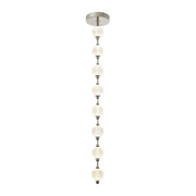 Kuzco Alora Marni 58in 8-Light LED Linear Pendant | Polished Nickel and Clear Carved Acrylic | Kitchen Island & Dining Room | Model PD321708PN