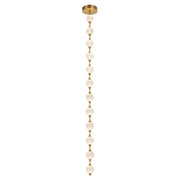 Kuzco Marni 86in 12-Light LED Pendant | Natural Brass and Clear Carved Acrylic | Kitchen Island & Dining Room | Model PD321712NB
