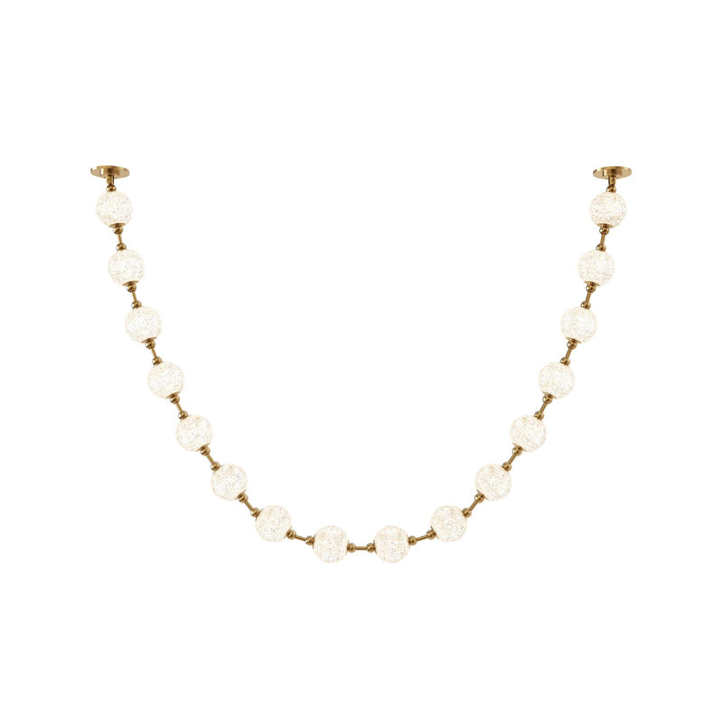Kuzco Marni 114in 16-Head LED Pendant | Glamorous Natural Brass and Clear Acrylic | Dining Room & Kitchen Island | Model PD321716NB-RT