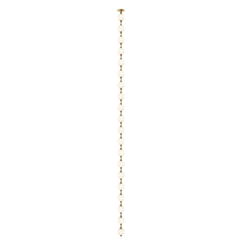 Kuzco Marni 20-Light LED Pendant | Natural Brass and Clear Carved Acrylic | Dining Room & Kitchen Island | 143 x 4 x 4 in | Model PD321720NB-RT