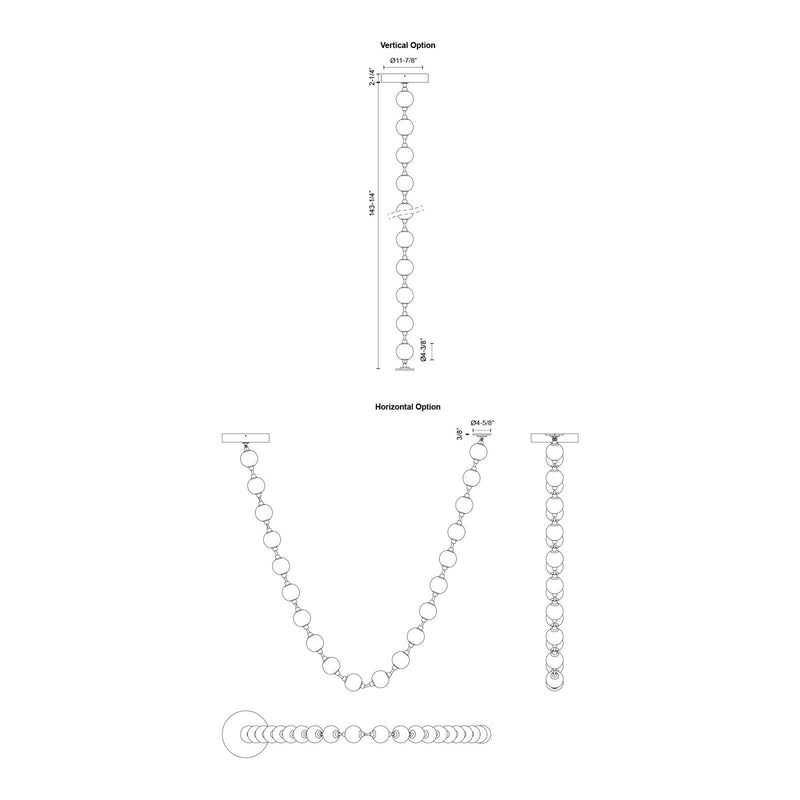 Kuzco Marni 20-Light LED Pendant | Natural Brass and Clear Carved Acrylic | Dining Room & Kitchen Island | 143 x 4 x 4 in | Model PD321720NB-RT