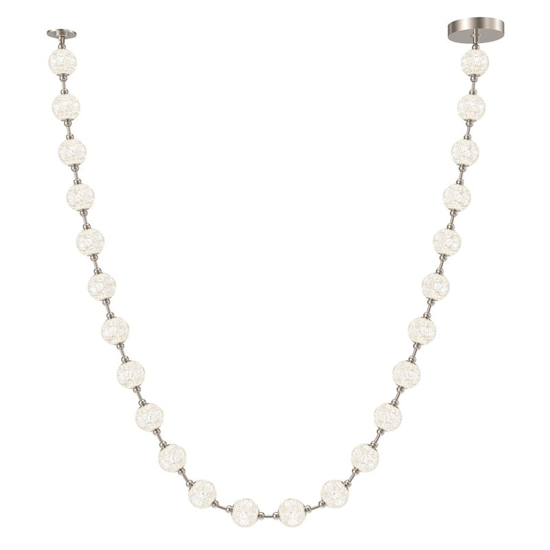 Kuzco Marni 171.5in 24-Light LED Pendant | Modern Polished Nickel and Clear Carved Acrylic | Dining Room & Open Concept Living | Model PD321724PN