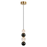 Kuzco Onyx 5in LED Pendant | Natural Brass and Clear Carved Acrylic | Kitchen Island & Dining Room | 5 x 5 x 15 in | Model PD321815NB