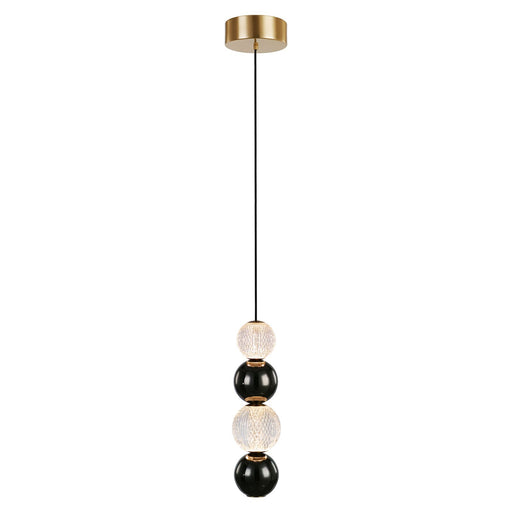 Kuzco Onyx 5in LED Pendant | Natural Brass and Clear Carved Acrylic | Kitchen Island & Dining Room | 5 x 5 x 15 in | Model PD321815NB