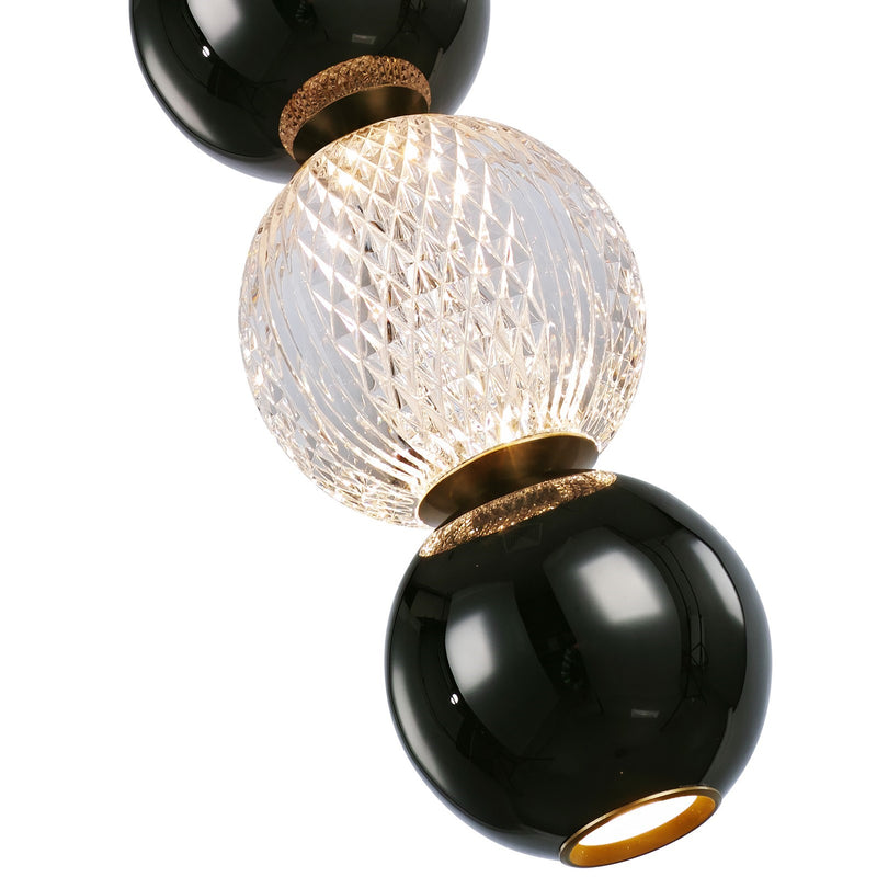 Kuzco Onyx 5in LED Pendant | Natural Brass and Clear Carved Acrylic | Kitchen Island & Dining Room | 5 x 5 x 15 in | Model PD321815NB